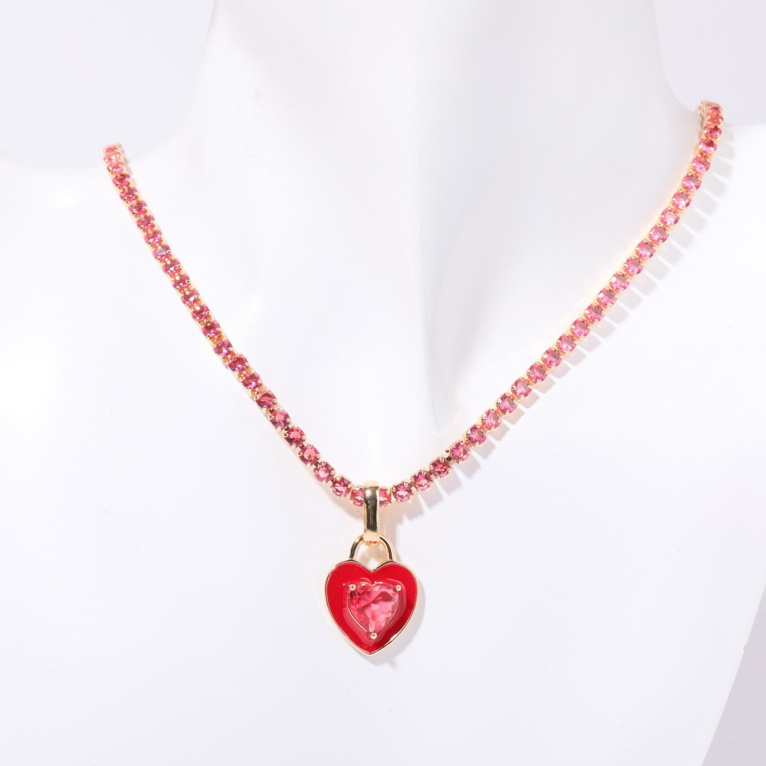 Wholesale Colored Zircon Titanium Steel Necklaces